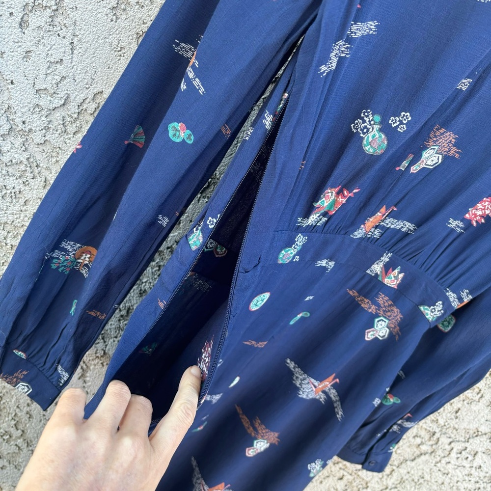 & Other Stories Origami Paper Crane Long Sleeve Mini Dress - Picture 9 of 9